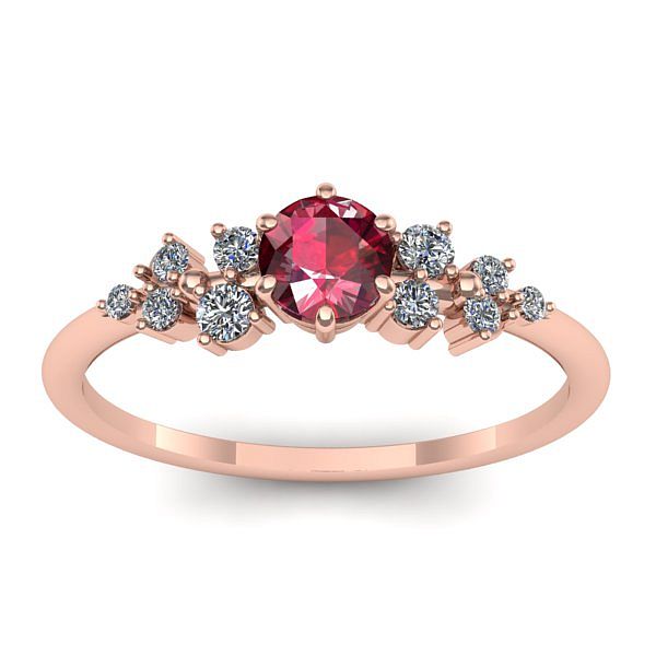 Inel cu rubin rotund