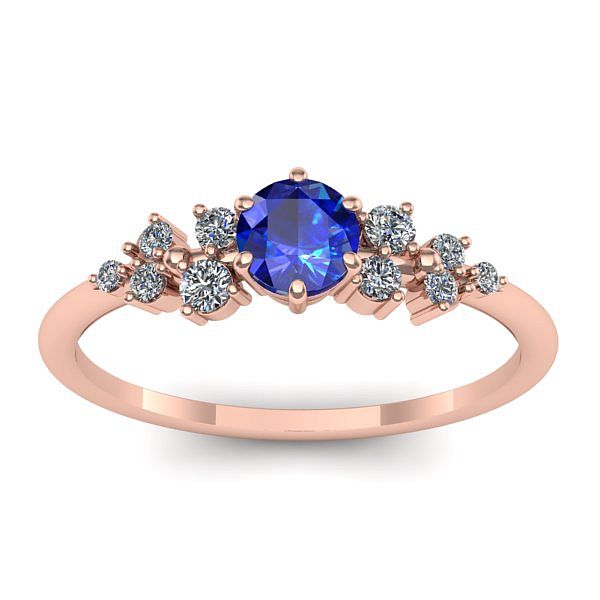 Inel logodna cu safir rotund