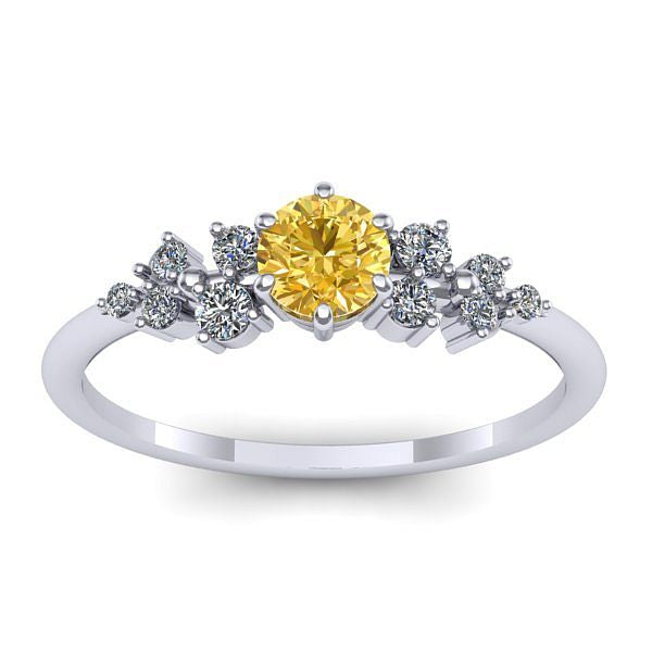 Inel cu safir galben rotund