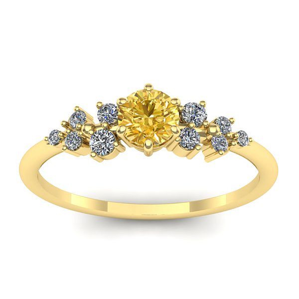 Inel de logodna cu safir galben rotund