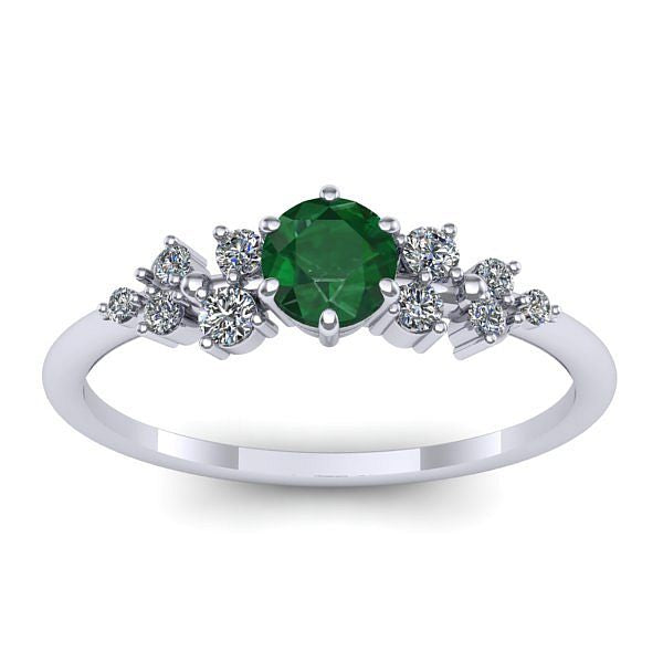 Inel cu smarald rotund