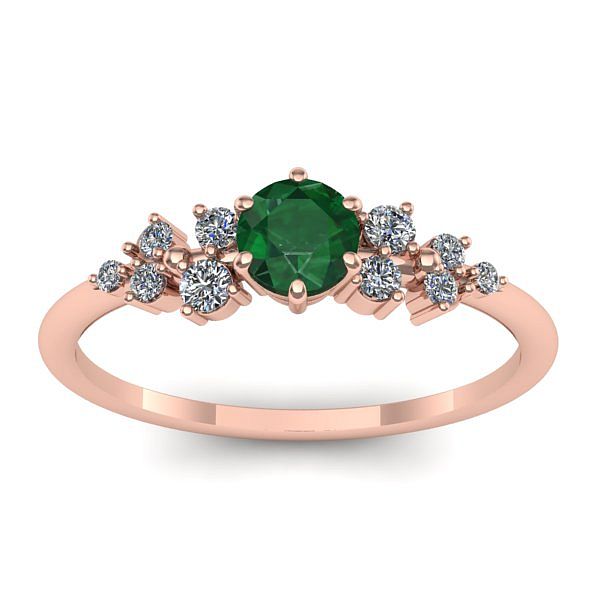 Inel cu smarald rotund