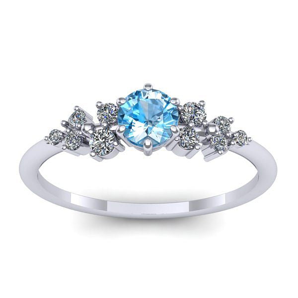 Inel cu topaz blue rotund