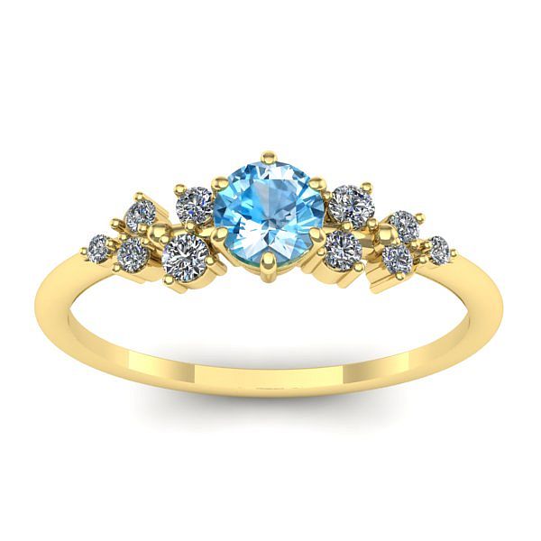 Inel cu topaz blue rotund
