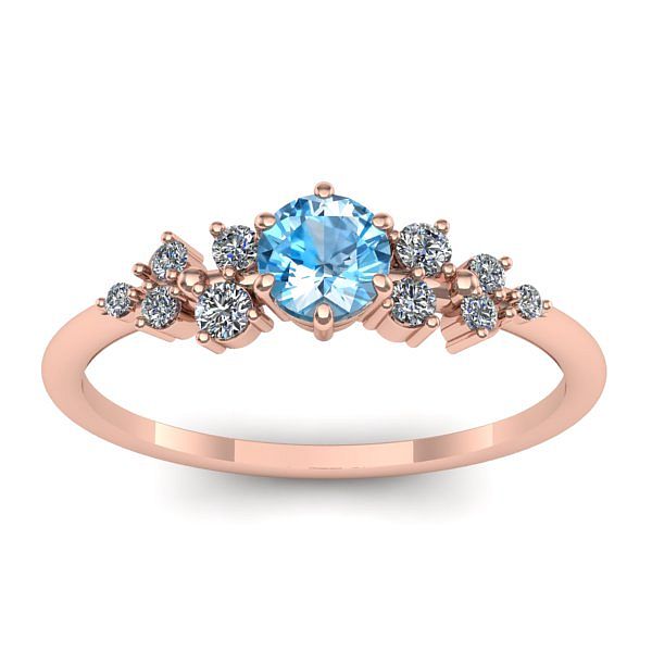 Inel logodna cu topaz blue rotund