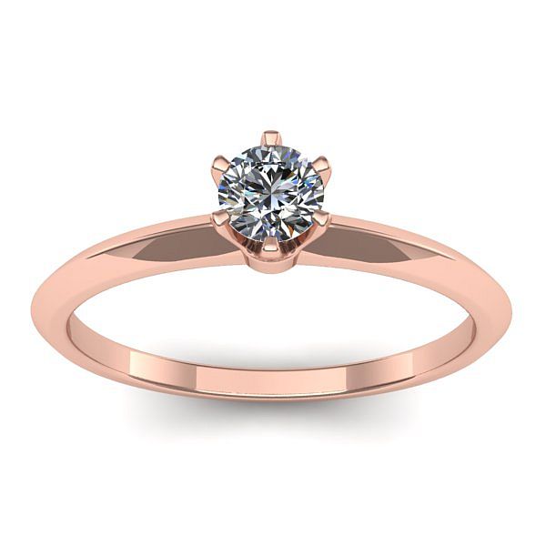 Inel cu diamant rotund