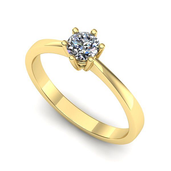 Inel logodna din aur galben cu diamant de laborator
