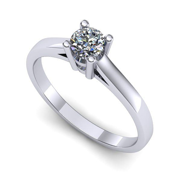 Inel logodna din aur alb cu diamant de laborator