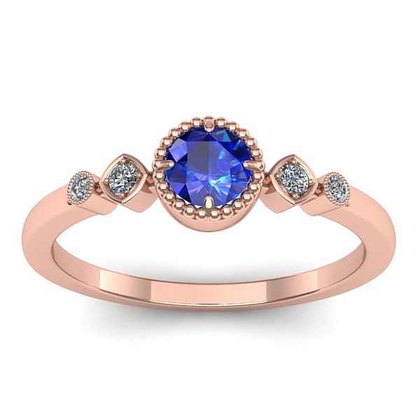 Inel cu safir rotund