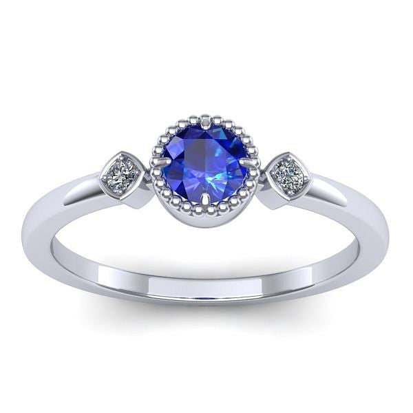 Inel logodna cu safir rotund