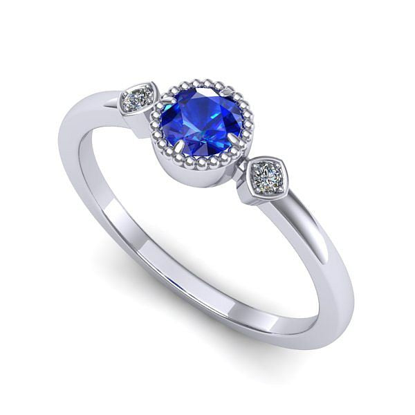 Inel din aur alb cu safir