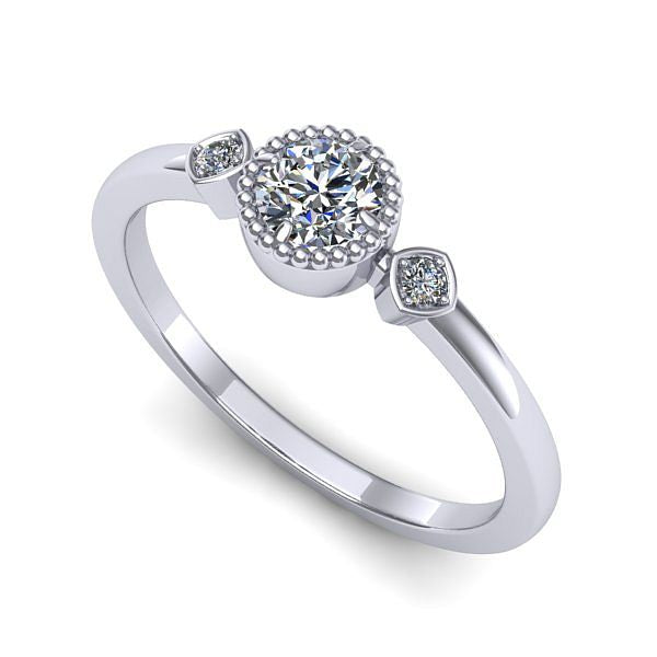 Inel logodna din aur alb cu diamant