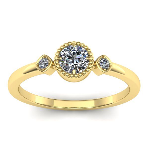 Inel cu diamant rotund
