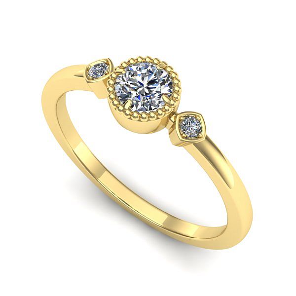 Inel logodna din aur galben cu diamant