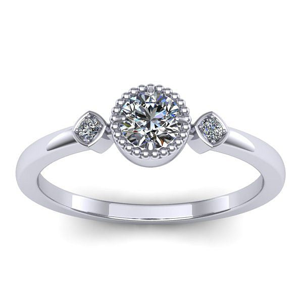 Inel logodna cu safir alb rotund