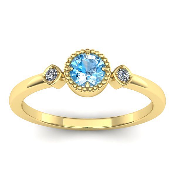 Inel de logodna cu topaz blue rotund