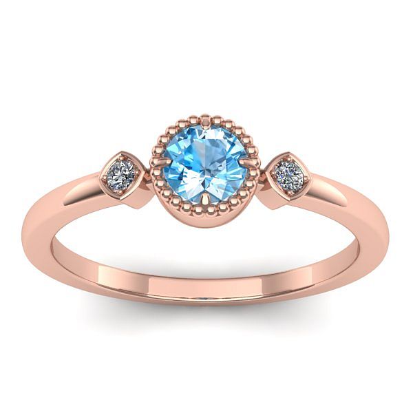 Inel de logodna cu topaz blue rotund