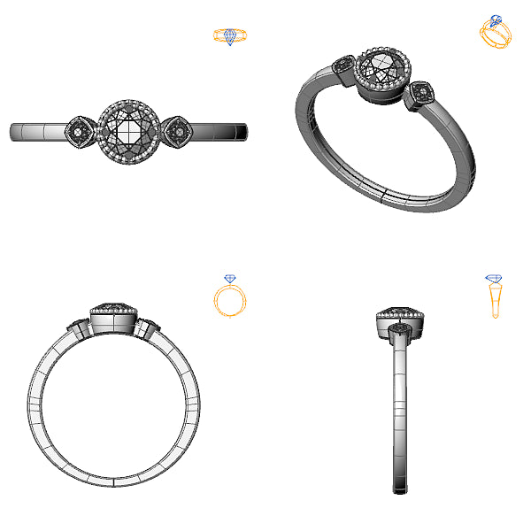 Inel 3stone cu diamant de laborator