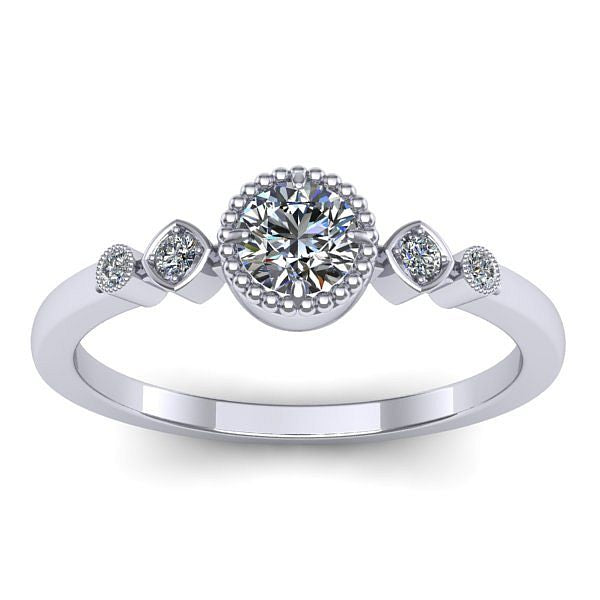 Inel cu diamant rotund