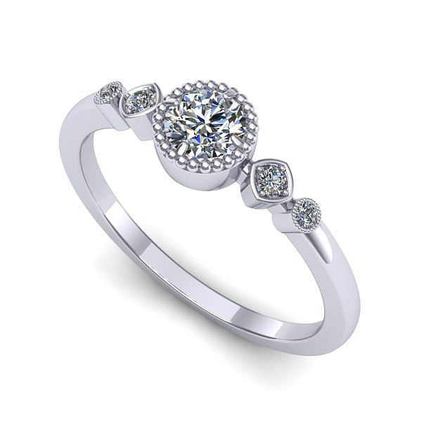 Inel logodna din aur alb cu diamant