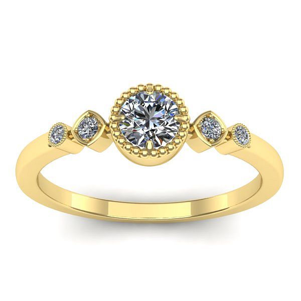 Inel cu diamant rotund