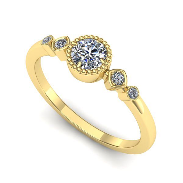 Inel logodna din aur galben cu diamant