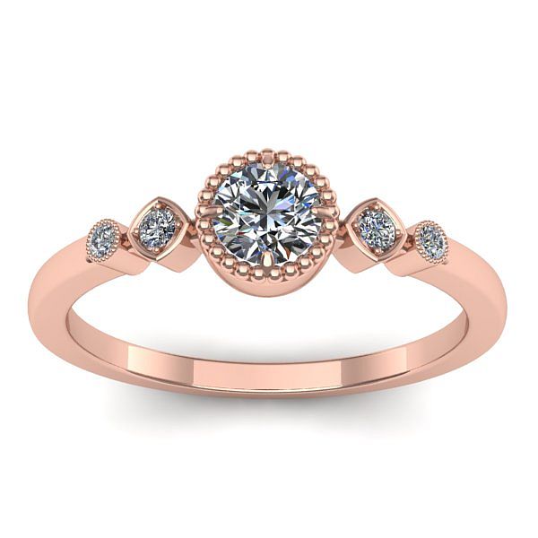 Inel cu diamant rotund