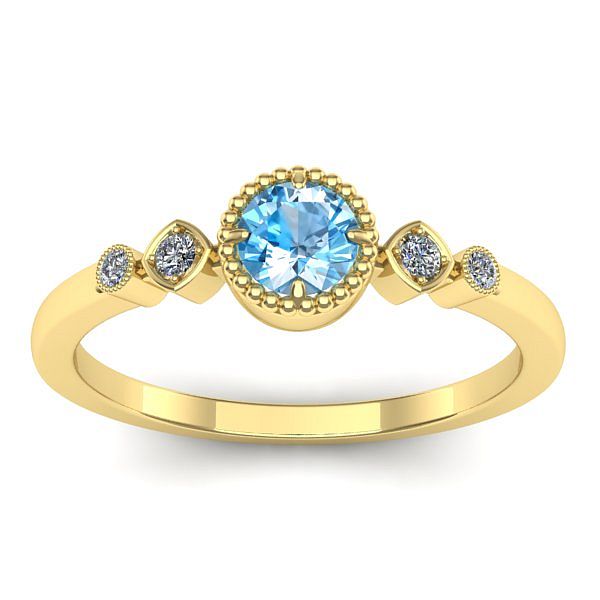 Inel logodna cu topaz blue rotund
