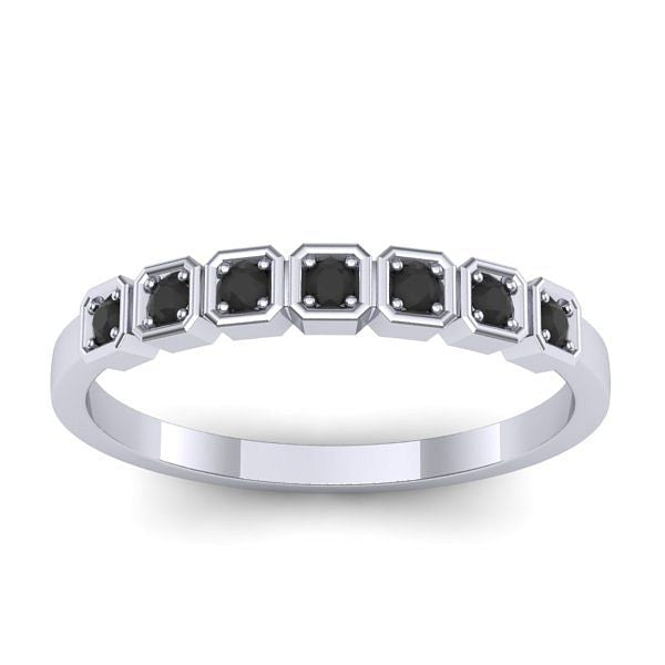 Inel logodna cu diamante negre rotund