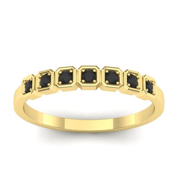 Inel logodna cu diamante negre rotund