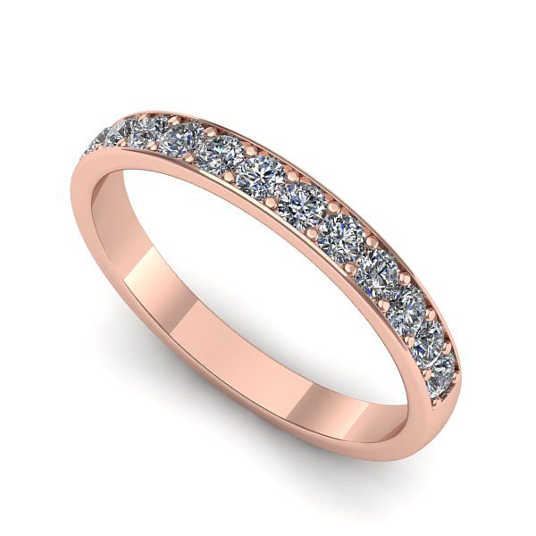 Inel din aur roz cu diamante