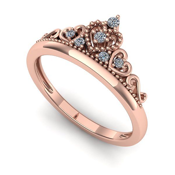 Inel logodna din aur roz cu diamante