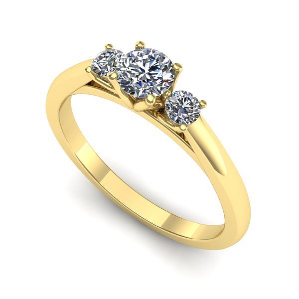 Inel logodna din aur galben cu diamant