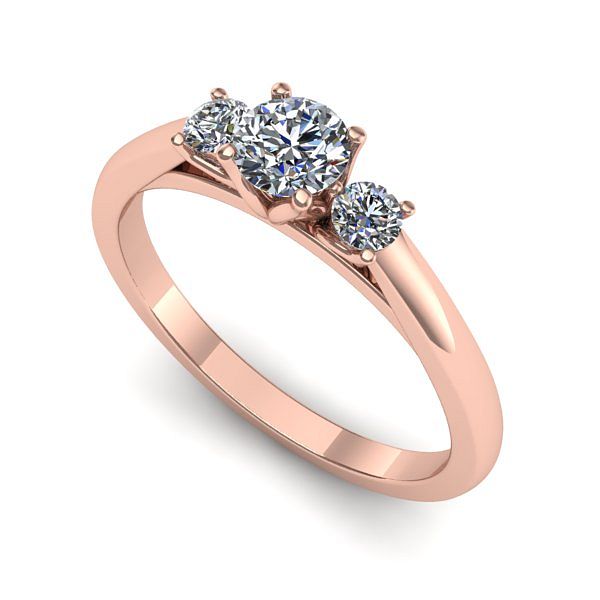 Inel din aur roz cu diamant