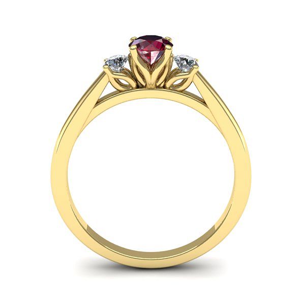 Inel de logodna 3stone cu rubin