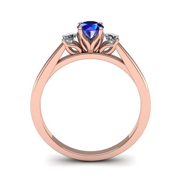 Inel de logodna 3stone cu safir