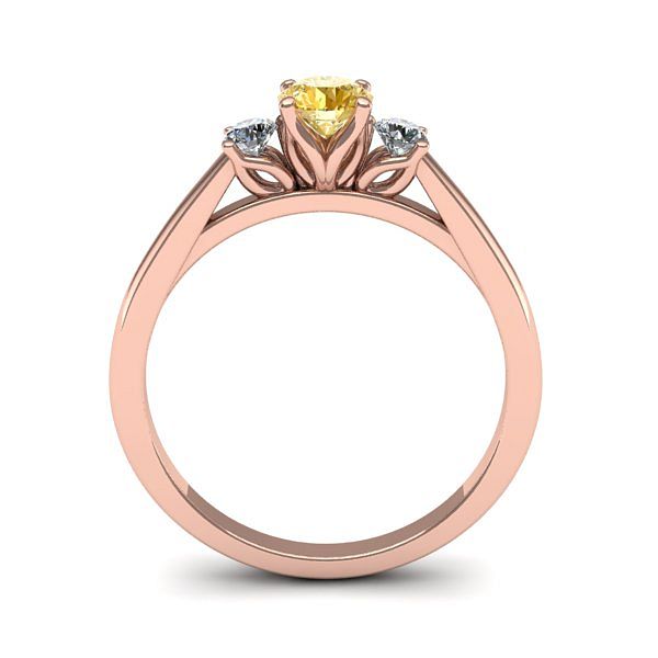 Inel de logodna 3stone cu safir galben