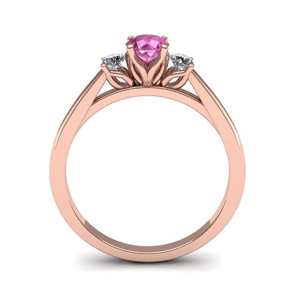 Inel 3stone cu safir roz