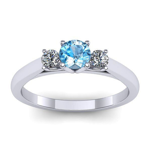 Inel cu topaz blue rotund