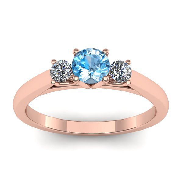 Inel de logodna cu topaz blue rotund