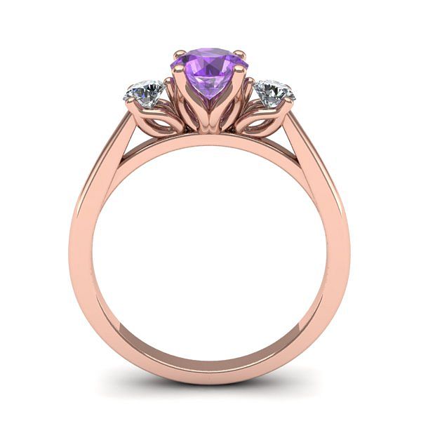 Inel logodna 3stone cu ametist