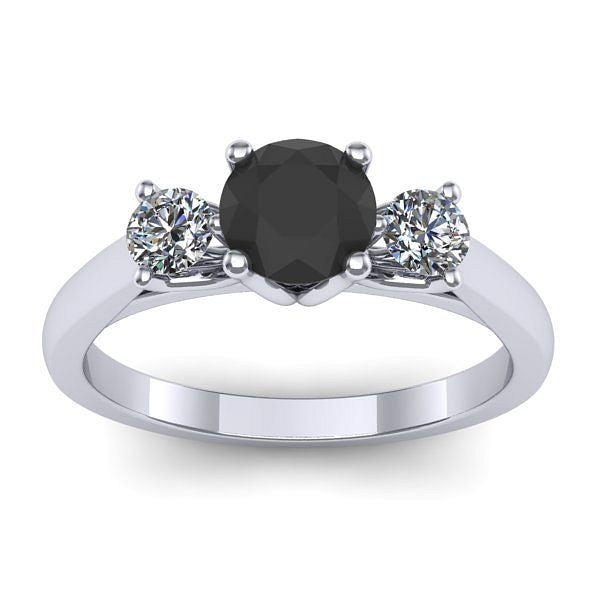 Inel logodna cu diamant negru rotund
