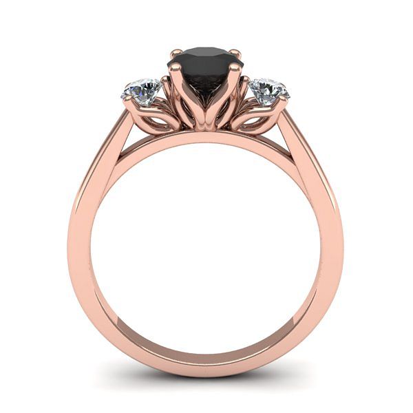 Inel 3stone cu diamant negru