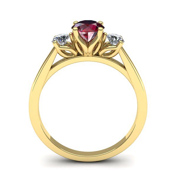 Inel logodna 3stone cu rubin