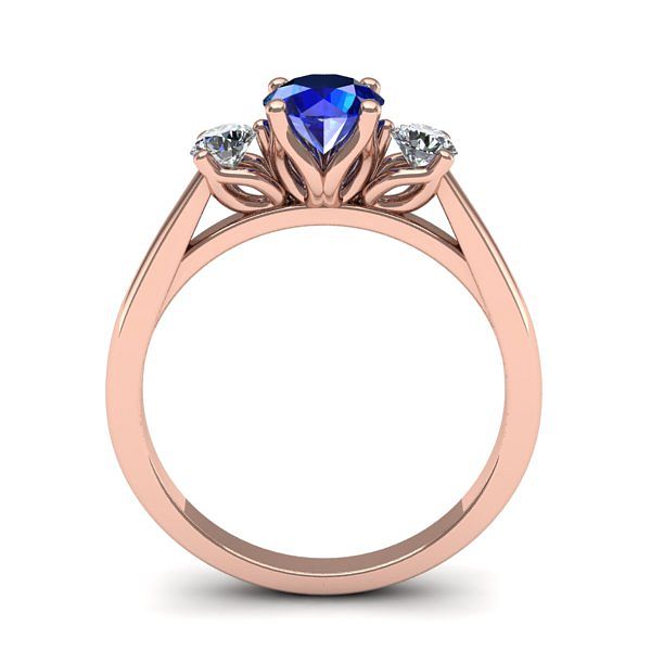 Inel de logodna 3stone cu safir