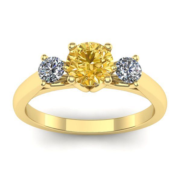 Inel cu safir galben rotund