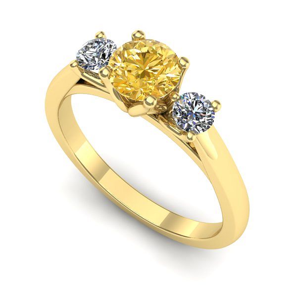 Inel de logodna din aur galben cu safir galben