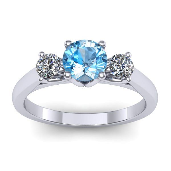 Inel logodna cu topaz blue rotund
