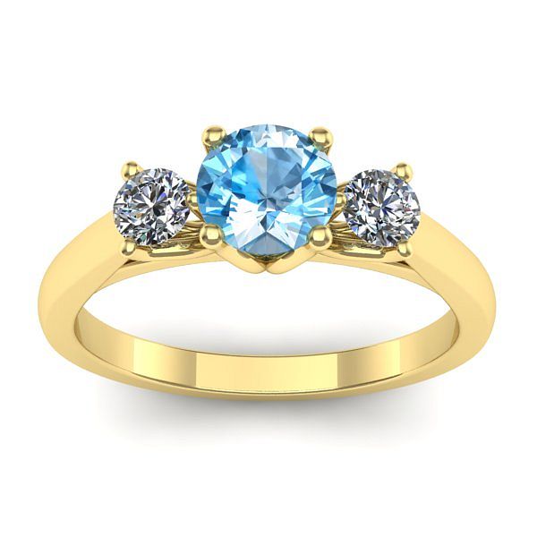 Inel cu topaz blue rotund