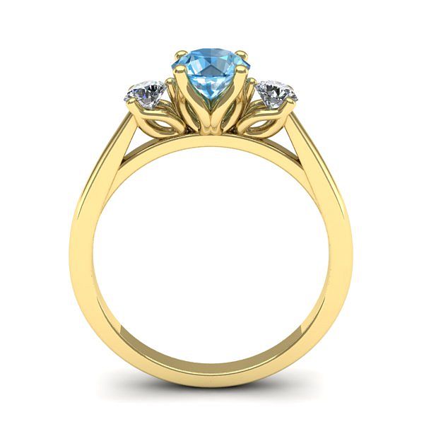 Inel logodna 3stone cu topaz blue